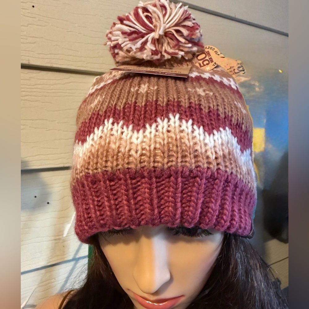 MUK LUKS Knit Cuff Pom Pom Beanie - Picture 6 of 16